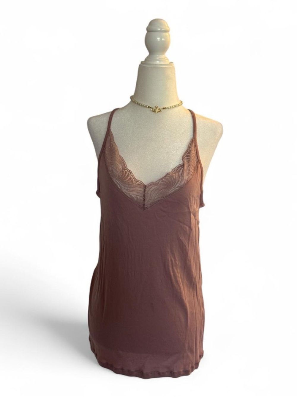 Hanro Pink Lace-Trim Camisole Tank